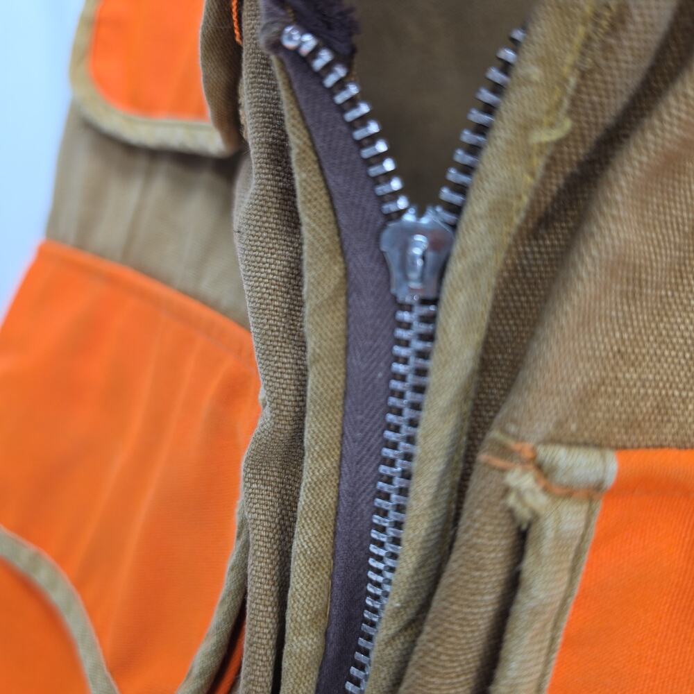 Vintage SafTBak Hunting Vest Blaze Orange Canvas Game Pockets USA - Picture 10 of 15